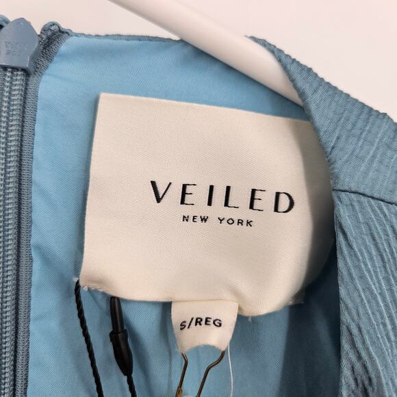 Veiled Collection Salma Abaya Dress Blue Muslim Sleeveless Zip Maxi NWT Size S - Picture 3 of 7